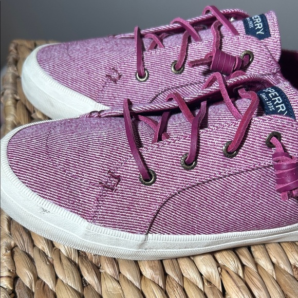 Sperry Women's Pink Canvas Sneakers - Picture 5 of 8